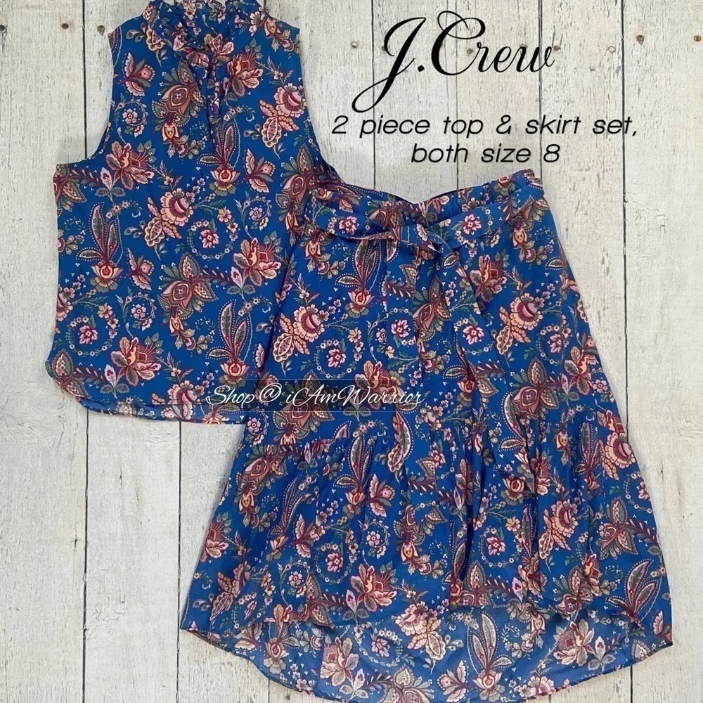 J.Crew Liberty floral 2 piece top + ruffle skirt set *shop@iamwarrior